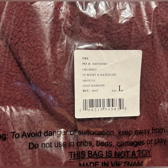 FP Movement Hit The Slopes Fleece Jacket in Maroon Size XS S M L $178 Retail NWT - Picture 10 of 10